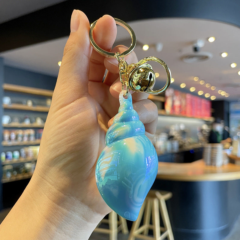 Wholesale Electroplating Colorful Acrylic Conch Keychain
